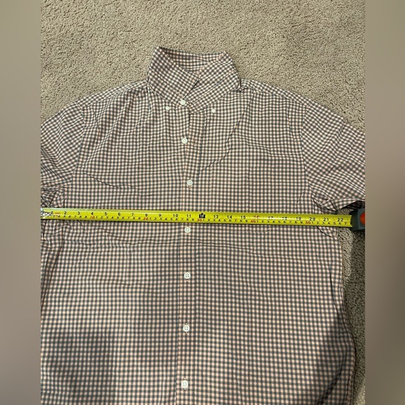 Mens's OLD NAVY gingham button-up checkered short sleeve polo - Picture 6 of 10
